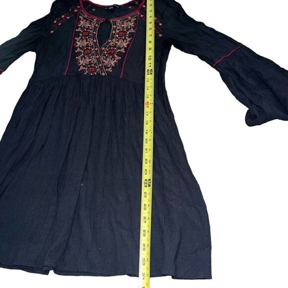 AMERICAN EAGLE OUTFITTERS Navy Blue Boho Bell Sleeve Dress Size S - Picture 5 of 10